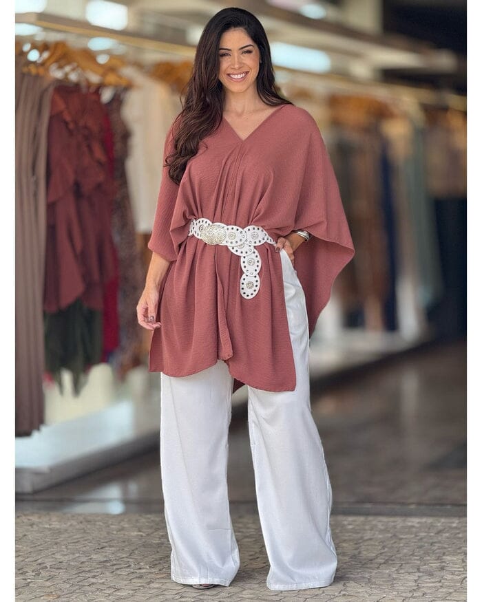 Bata Versátil FlexiLook – Estilo que se Transforma com Você FEMININO - ROUPAS - BATA Dm Stores Rosa PP - Veste (32 a 34)