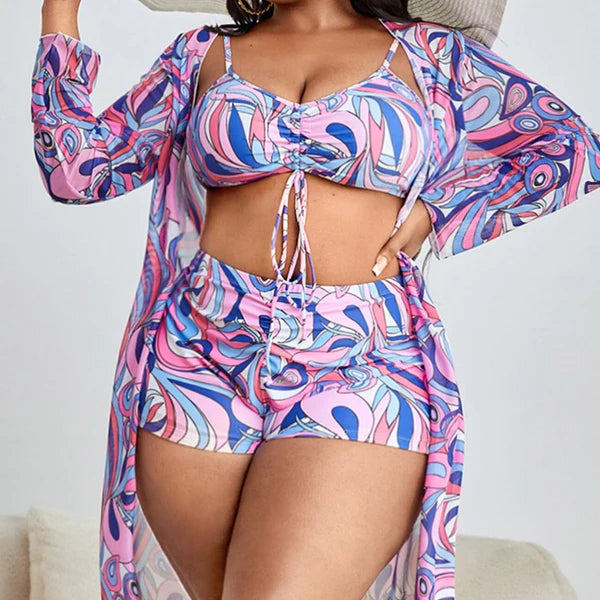 Biquíni Plus Size + Saída de Praia Magiara Roupas (Biquíni 3) Dm Stores GG Multicolorido 1