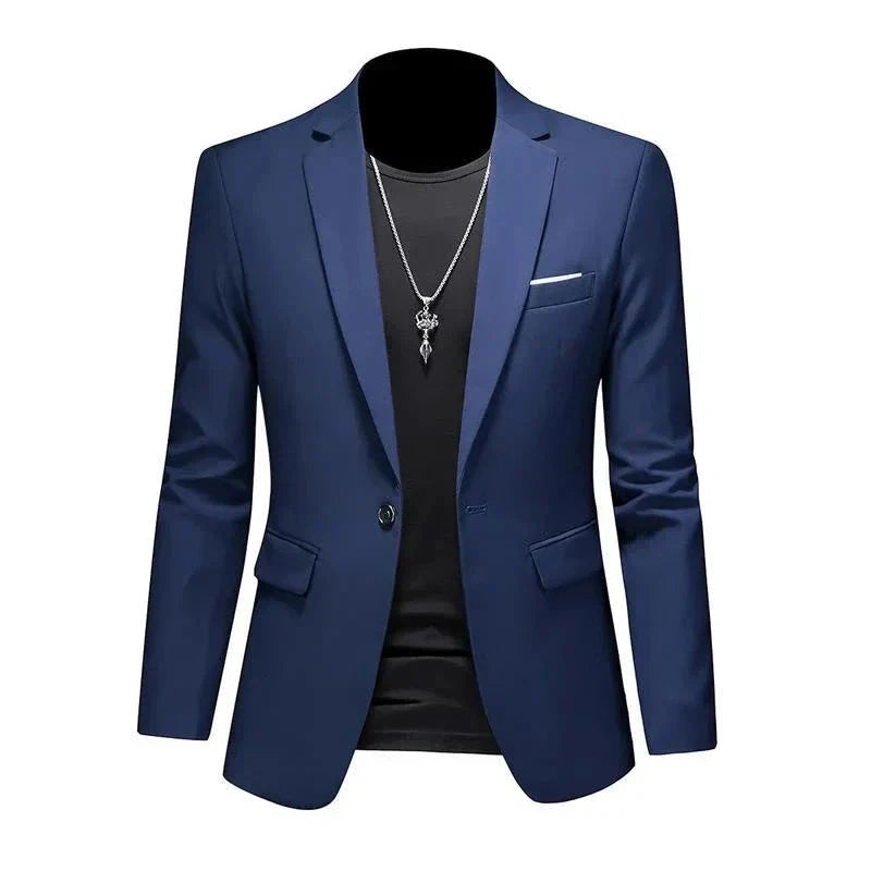 Blazer Masculino Esporte Fino Liso TERNO006 G4 Sr Aflha Azul marinho P