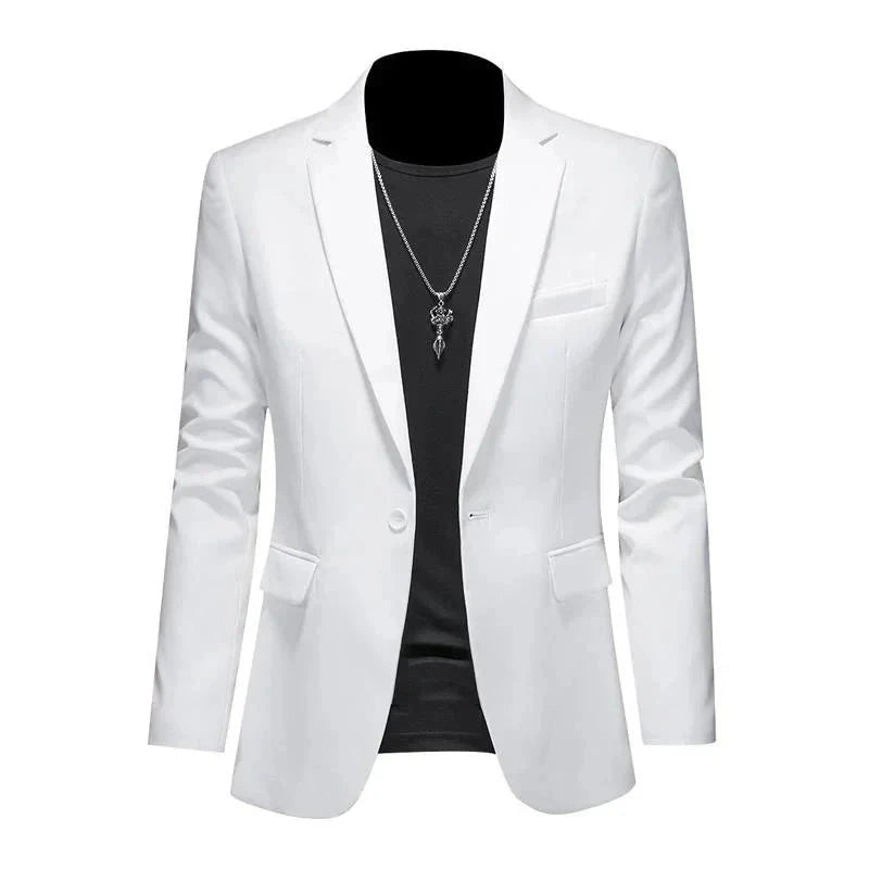 Blazer Masculino Esporte Fino Liso TERNO006 G4 Sr Aflha Branco P