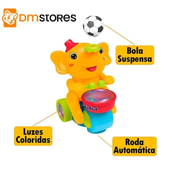 Brinquedo Musical Elefante Mágico - Interativo UNISSEX - BRINQUEDO - ELEFANTE MUSICAL Dm Stores