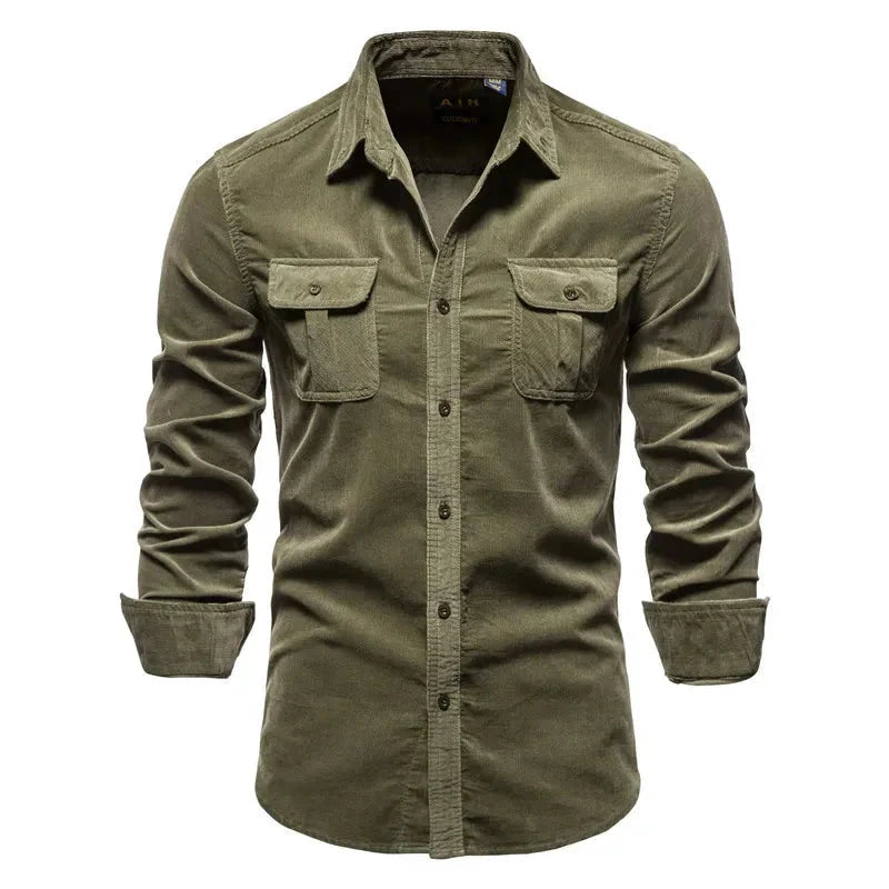 Camisa Masculina Manga Longa Casual CAMISA07 G2 Sr Alpha Verde P - 55-65kg