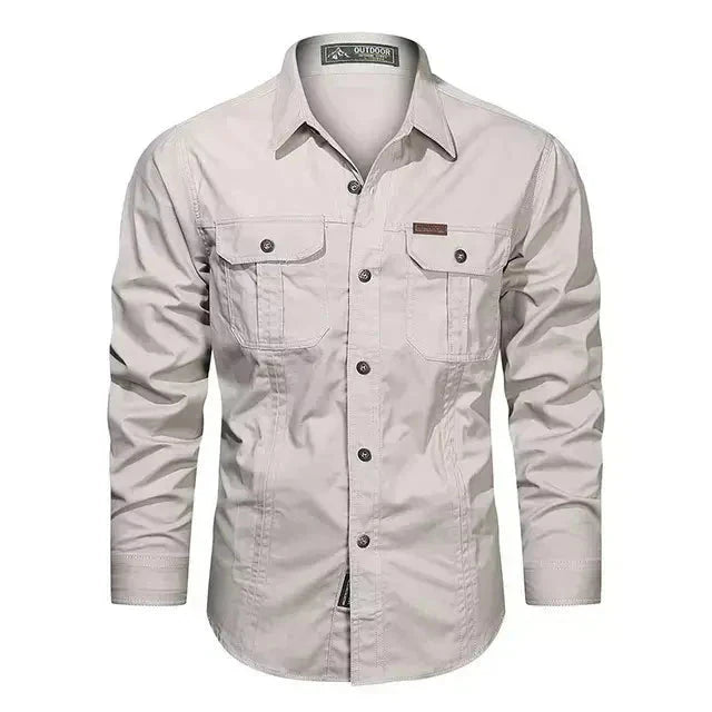 Camisa Masculina Manga Longa Militar Camisa Manga Longa Masculina Militar Sr Alpha Branco P