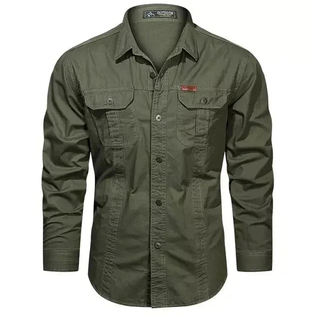 Camisa Masculina Manga Longa Militar Camisa Manga Longa Masculina Militar Sr Alpha Verde P