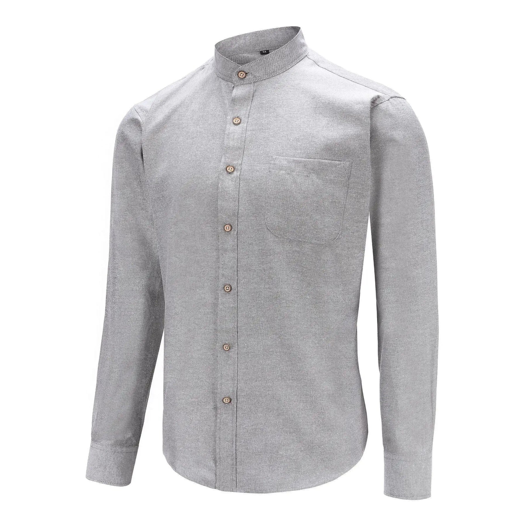 Camisa Social Masculina Gola Padre CAMISASOCICAL 001 Sr Alpha Cinza P