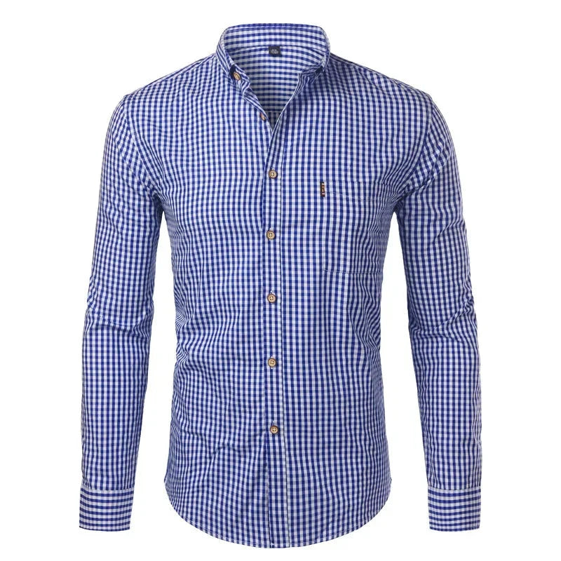 Camisa Social Masculina Manga Longa CAMISA002 G2 Sr Alpha Azul Marinho 38