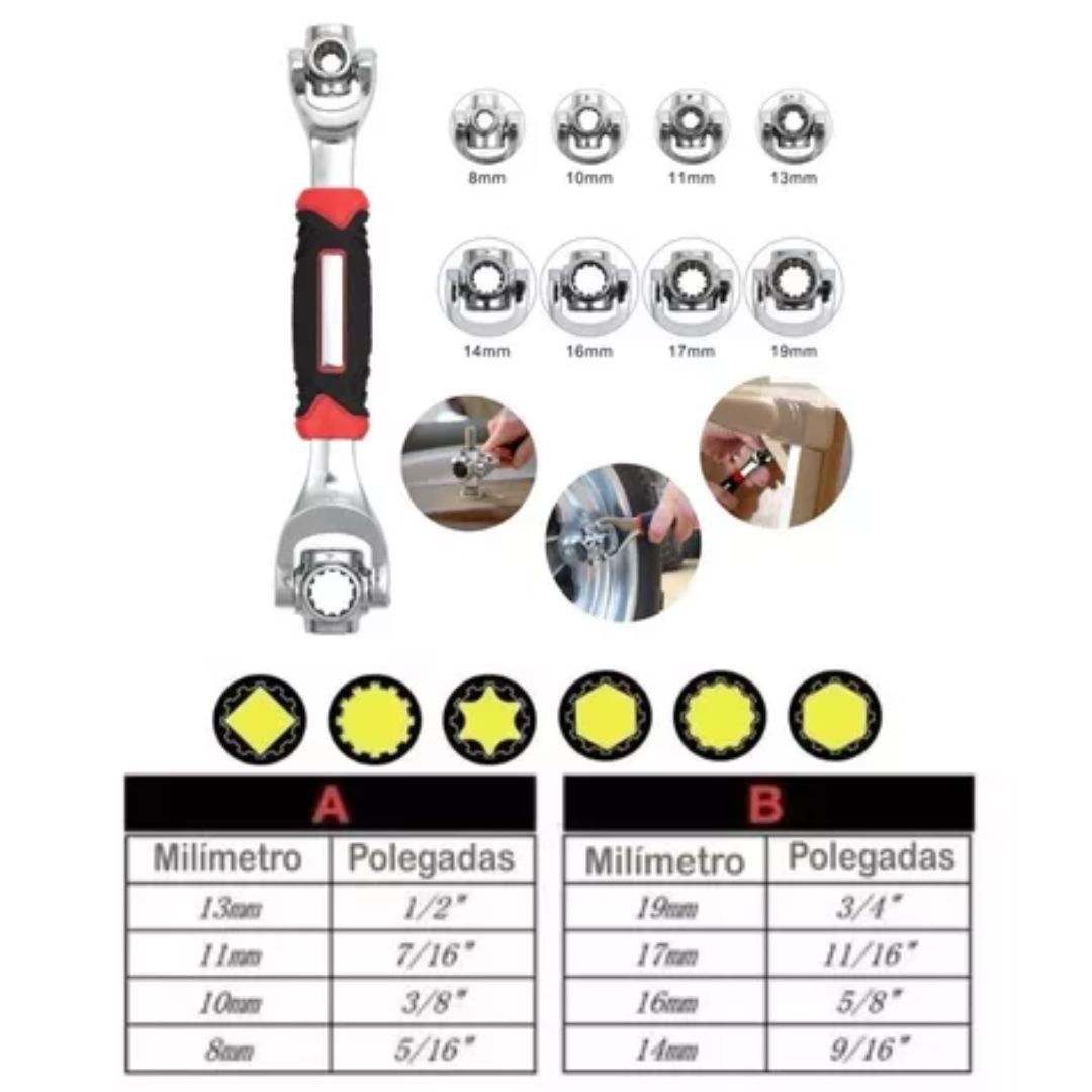 Chave Multifuncional TorqueFlex™ 48 em 1 – A Solução Completa em uma Só Ferramenta UNISSEX - FERRAMENTAS - CHAVE 48X1 Dm Stores