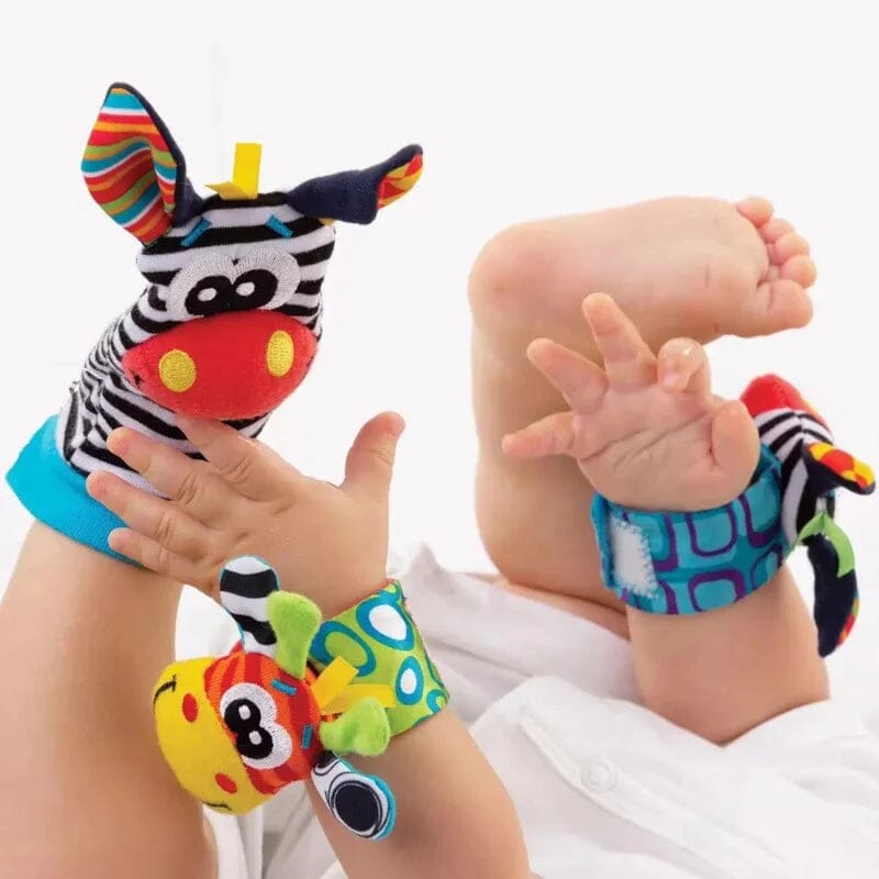 Chocalhinhos Sensorial Baby – Pulseiras + Meias UNISSEX - INFANTIL - MEIA CHOCALHO Dm Stores