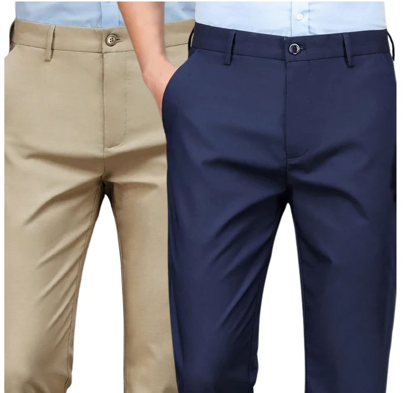 COMPRE 1 E LEVE 2 | Calça Social Clássica Alfaiataria Gentleman 2024 + Brinde Cinto Social Couro MASCULINO - ROUPAS - CALÇA 10 Dm Stores Marrom + Azul P (38)