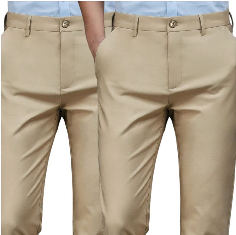 COMPRE 1 E LEVE 2 | Calça Social Clássica Alfaiataria Gentleman 2024 + Brinde Cinto Social Couro MASCULINO - ROUPAS - CALÇA 10 Dm Stores Marrom + Marrom P (38)