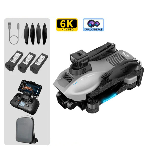 Drone F13 Pro Câmera EIS de 3 Eixos Gimbais Anti-Shake 8K HD, 5G WiFi, GPS Eletrônicos (Drone 4) Dm Stores 3 Baterias