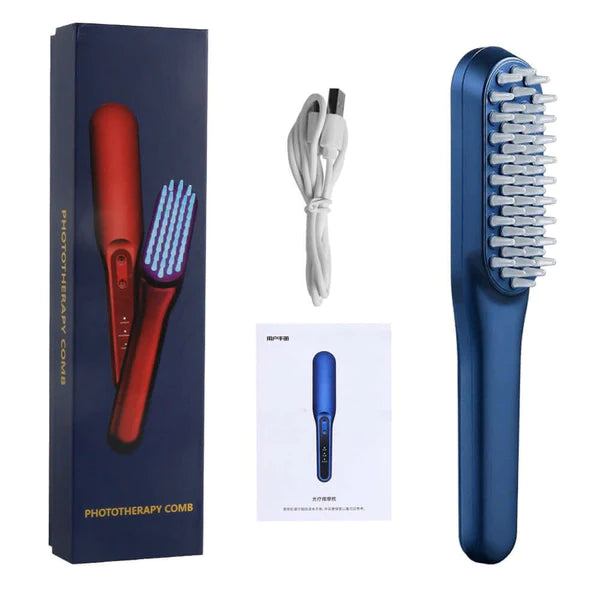 Escova a Laser – Terapia para Crescimento Capilar HairRise Saude & Beleza (Escova de cabelo 2) Dm Stores Azul 