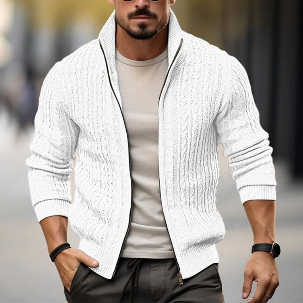 Jaqueta de Malha Grossa Masculina com Gola Alta – O seu novo Clássico para o Frio MASCULINO - JAQUETA - GOLA ALTA Dm Stores