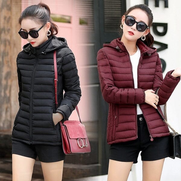 Jaqueta Puffer Feminina Slim Fit com Capuz FEMININO - ROUPAS - JAQUETA 1 Dm Stores