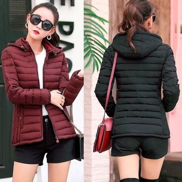 Jaqueta Puffer Feminina Slim Fit com Capuz FEMININO - ROUPAS - JAQUETA 1 Dm Stores