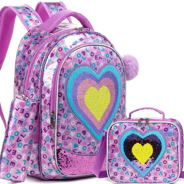Kit Escolar Princesa Brilhante - Volta às Aulas com Estilo Infantil (Kit Escolar 5) Dm Stores Coração Amarelo 