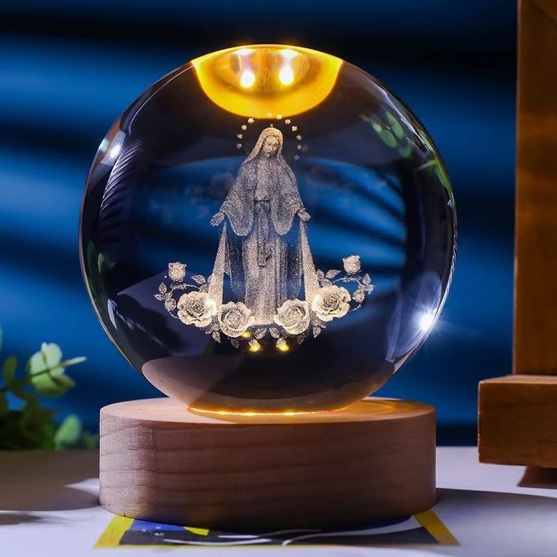 Luminária Sagrada 3D – Fé e Luz em Cada Detalhe UNISSEX - DECORACAO - LUMINARIA RELIGIOSA Dm Stores Virgem Maria 01