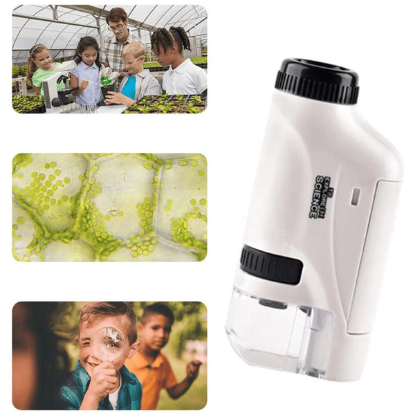 Mini Microscópio Portátil MUNDO CIÊNCIA - Brincadeira Educativa Para Crianças Infantil (Mini Microscópio 1) Dm Stores Branco 