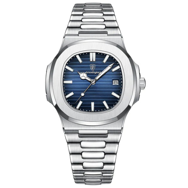 Relógio de Luxo Masculino 2024 Joias & Acessórios (Relógio 7) Dm Stores Prata e Azul 