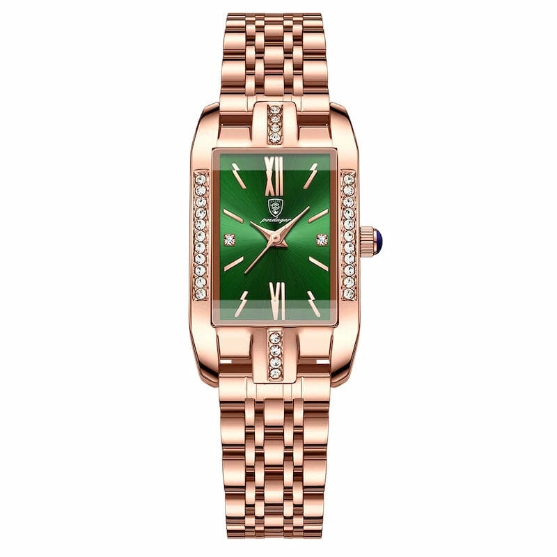 Relógio Quartz Feminino Retangular Luxo Joias & Acessórios (Relógio 11) Dm Stores Verde 