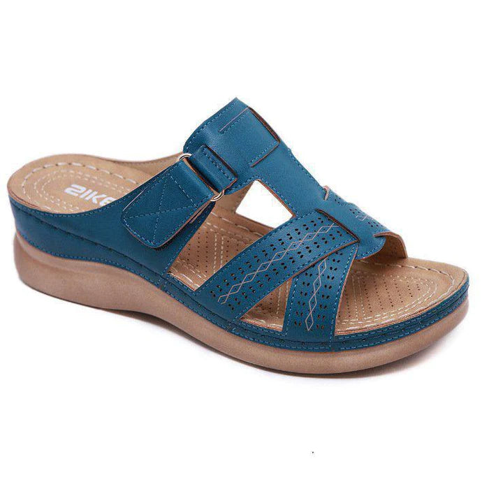 Sandália Feminina Ortopédica de Couro | OrthoStyle Calçados (Sandália Feminina 28) Dm Stores 35 Azul 