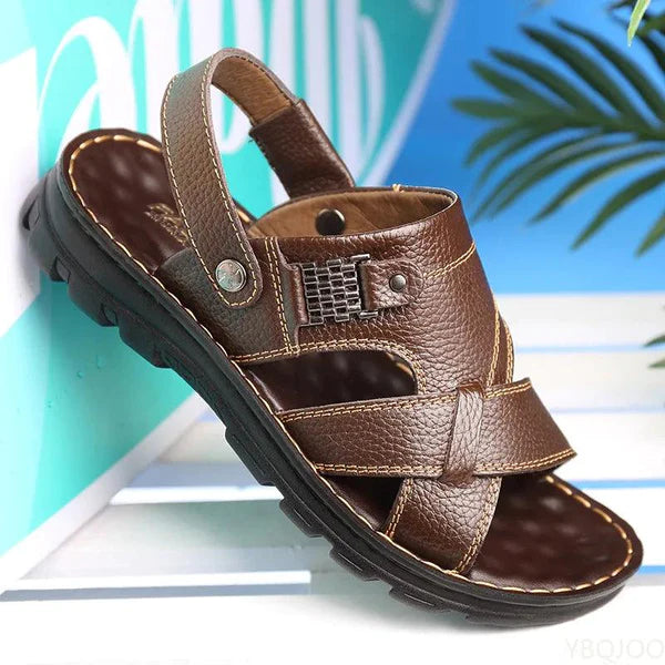 Sandália Ortopédica em Couro Legítimo Calçados (Sandália Masculina 6) Dm Stores