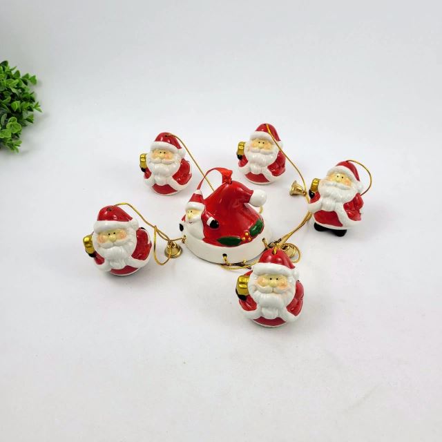 Sino Dos Ventos Natalino - 5 Papai Noel Enfeite De Natal UNISSEX - DECORAÇAO - SINO DE NATAL 1 Dm Stores