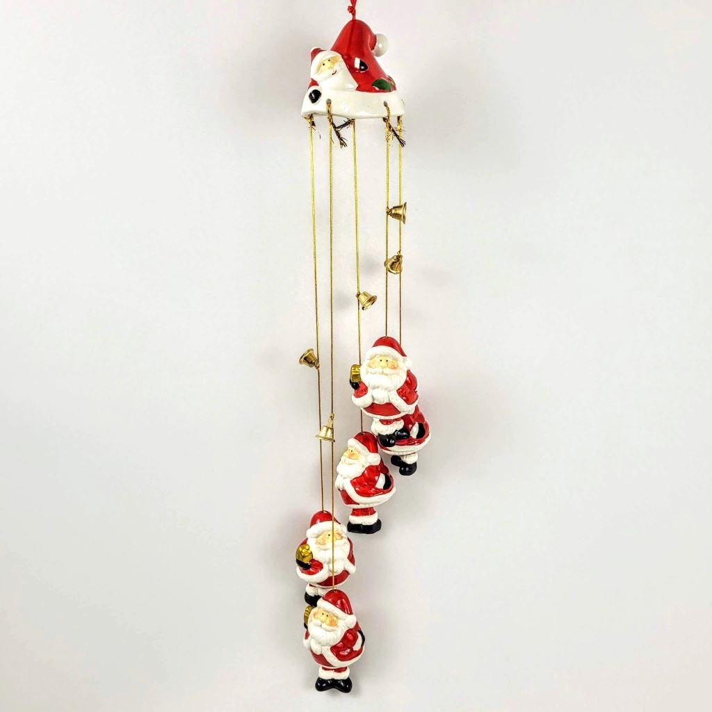 Sino Dos Ventos Natalino - 5 Papai Noel Enfeite De Natal UNISSEX - DECORAÇAO - SINO DE NATAL 1 Dm Stores