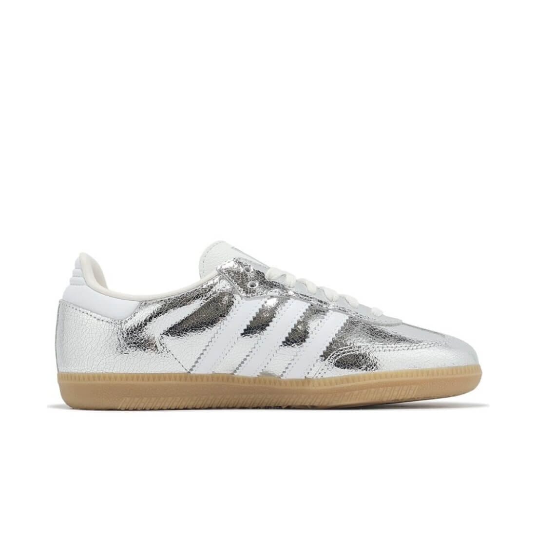 Tênis Adidas Samba OG Silver Metallic Cracked Leather - JR0035 Tênis Adidas Samba OG Silver Metallic Cracked Leather - JR0035 Dm Stores