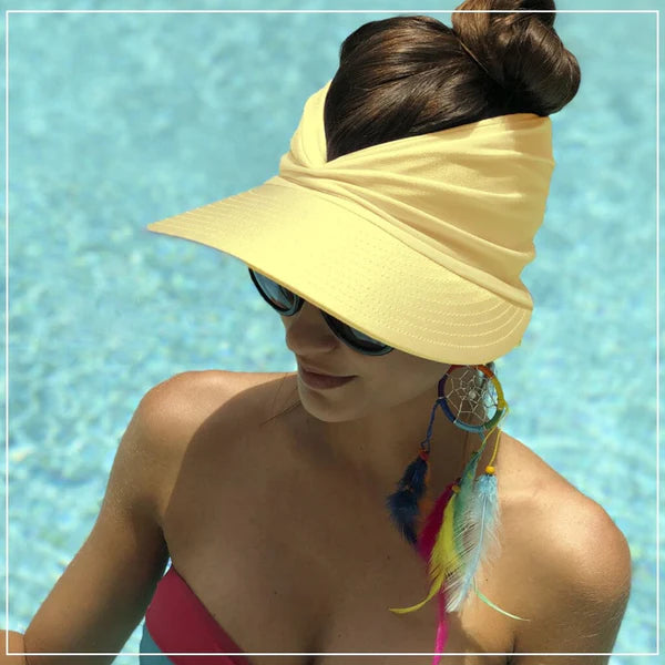 Viseira Feminina para Praia com Proteção UV - Leve 2 Pague 1 Joias & Acessórios (Viseira Feminina 1) Dm Stores Amarelo Claro