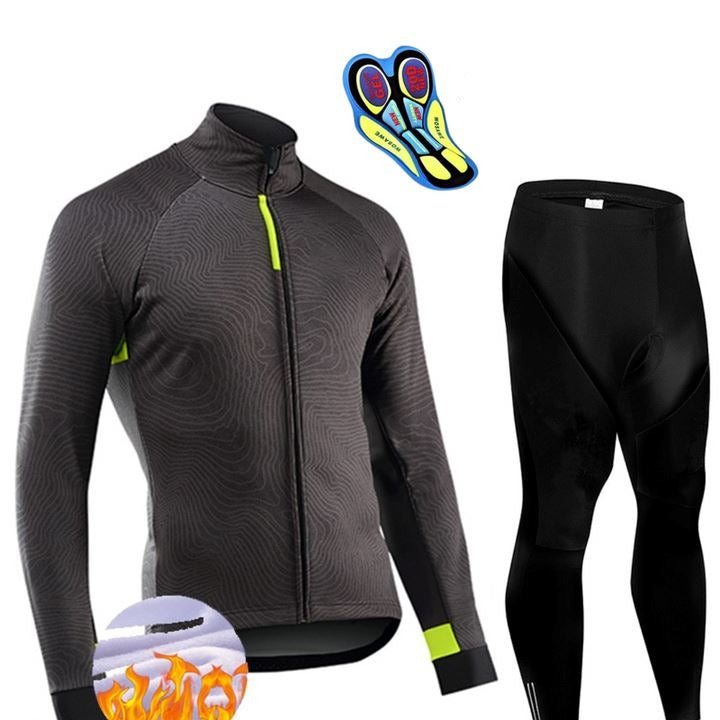 Conjunto Térmico CycleResistence Ciclismo Esportes (Roupas de Ciclismo 1) Dm Stores Preto | Calça P | 55Kg