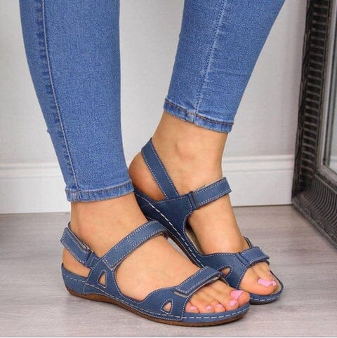 Sandália Confort Ortopédica Calçados (Sandália Feminina 5) Dm Stores Azul 35 