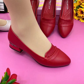 Sapato de Salto Premium Ortopédico Calçados (Sapato Feminino 1) Dm Stores Vermelho 33 