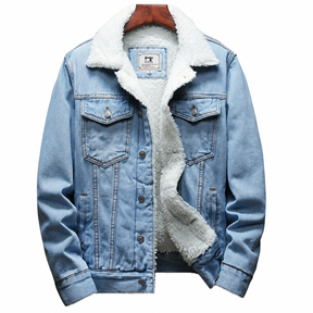 Jaqueta Jeans Masculina Inverno com Lã Interna