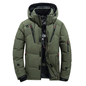 Jaqueta Masculina de Inverno Térmica com Capuz