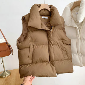 Colete Feminino Elegante com Gola Alta Acolchoado - (Promoção de Inverno 2026)