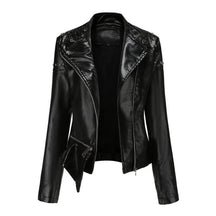Jaqueta Feminina Estilo Motociclista com Gola Alta - (Promoção de Inverno 2026)