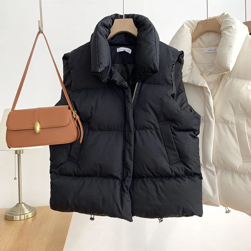 Colete Feminino Elegante com Gola Alta Acolchoado - (Promoção de Inverno 2026)