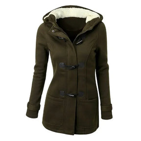 Casaco Feminino Básico com Capuz e Zíper - Sobretudo Casual para Outono/Inverno - (Promoção de Inverno 2026)