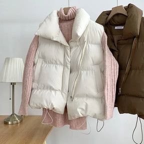 Colete Feminino Elegante com Gola Alta Acolchoado - (Promoção de Inverno 2026)
