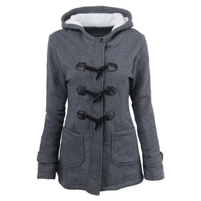 Casaco Feminino Básico com Capuz e Zíper - Sobretudo Casual para Outono/Inverno - (Promoção de Inverno 2026)