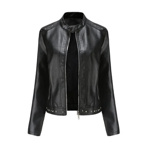 Jaqueta Feminina Estilo Punk Rock com Gola Alta - (Promoção de Inverno 2026)