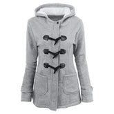 Casaco Feminino Básico com Capuz e Zíper - Sobretudo Casual para Outono/Inverno - (Promoção de Inverno 2026)