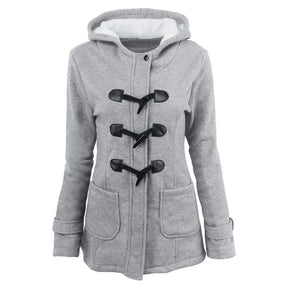 Casaco Feminino Básico com Capuz e Zíper - Sobretudo Casual para Outono/Inverno - (Promoção de Inverno 2026)