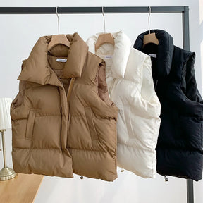 Colete Feminino Elegante com Gola Alta Acolchoado - (Promoção de Inverno 2026)