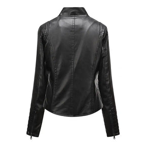 Jaqueta Feminina Slim com Gola Alta Estilo Biker - (Promoção de Inverno 2026)