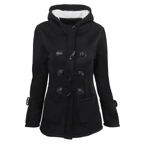 Casaco Feminino Básico com Capuz e Zíper - Sobretudo Casual para Outono/Inverno - (Promoção de Inverno 2026)