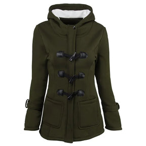 Casaco Feminino Básico com Capuz e Zíper - Sobretudo Casual para Outono/Inverno - (Promoção de Inverno 2026)