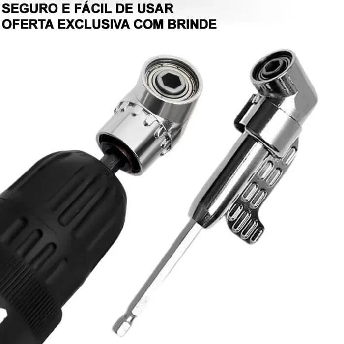 Adaptador Angular PowerMax 105° para Broca e Parafusadeira [COMPRE 1, LEVE 2 + BRINDE] UNISSEX - CASA - FERRAMENTAS - ADAPTADOR BROCA Dm Stores 