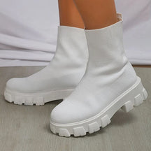 Bota Feminina Coturno FEMININO - CALÇADOS - BOTA COTURNO Dashui Branco 35 